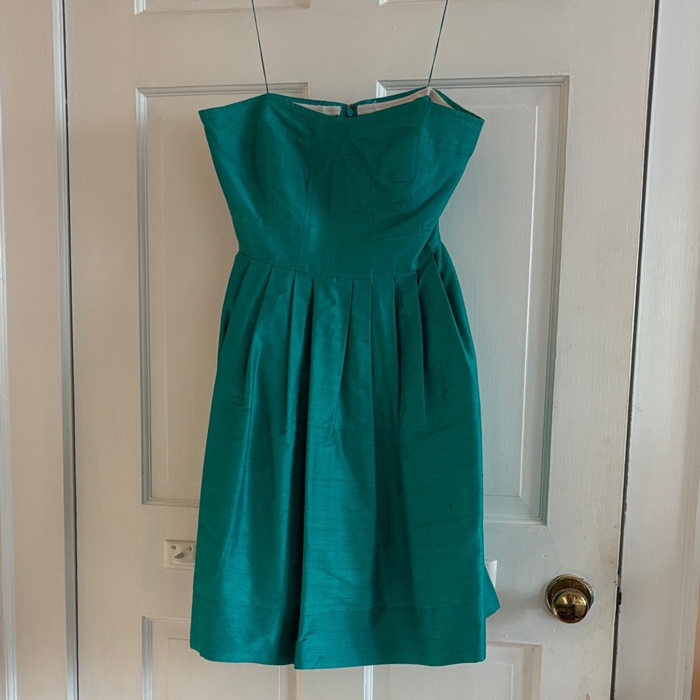 Donna Morgan Strapless Teal Dress